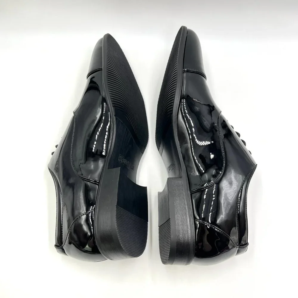11W 11 WIDE Stacy Adams Mens Gala Black Patent Oxfords‎ Dress Shoes New